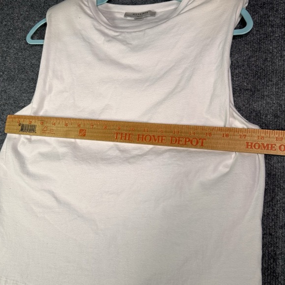 All Saints Coni‎ Tank Top Womens Size Small Padded Shoulder White - Picture 7 of 8